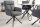 Chaise de bureau pivotante Gris Noir en tissu métal avec accoudoirs