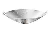 Dekoschale Hammerschlag in Silber Ø 50 cm Handarbeit