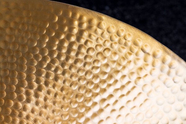 Deko Schale rund Ø 50 cm Hammerschlag in Gold Handarbeit