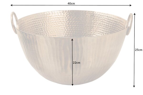Dekoschale rund Ø 25 cm Hammerschlag in Gold Handarbeit