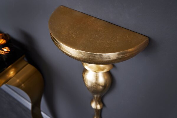 Étagère flottante en métal doré, hauteur 60 cm, fabrication artisanale baroque