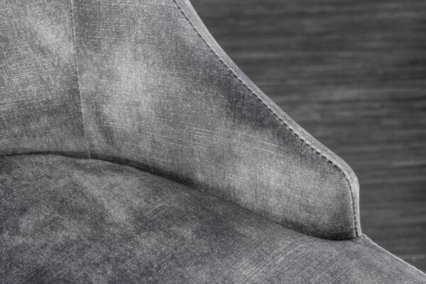 Chaise de salle à manger Gris Or Chesterfield baroque velours