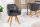 Chaise pivotante sans roulettes Gris Naturel Velours Bois avec accoudoirs
