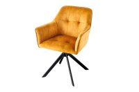 Chaise pivotante sans roulettes velours m&eacute;tal...