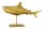 Dekostatue Metall Hai Fisch in Gold 103 cm lang Handarbeit