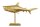 Deko Statue Metall Hai Fisch in Gold 68 cm lang Handarbeit