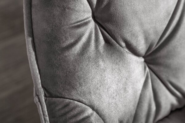 Chaise de salle à manger velours métal vert/gris noir Chesterfield
