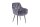 Chaise de salle à manger Gris Noir Velours Métal Chesterfield
