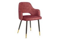 Chaise de salle à manger avec accoudoirs Rouge...