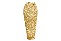 Dekovase Metall 64 cm hoch in Gold Handarbeit PAULA