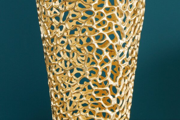 Grand vase décoratif 92 cm de haut en métal doré fait main