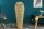 Grand vase décoratif 92 cm de haut en métal doré fait main