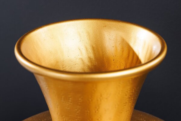 Deko Vase Metall in Gold Patina Ø 30 cm H: 36 cm Orientalisch