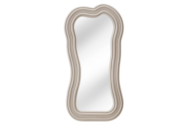 Wandspiegel Modern Greige H: 100 cm asymmetrisches Design