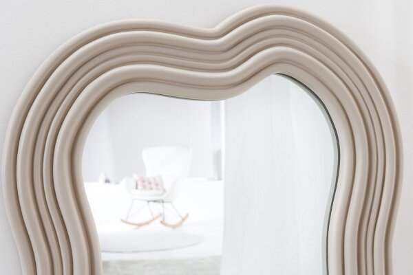 Wandspiegel Modern Greige H: 100 cm asymmetrisches Design
