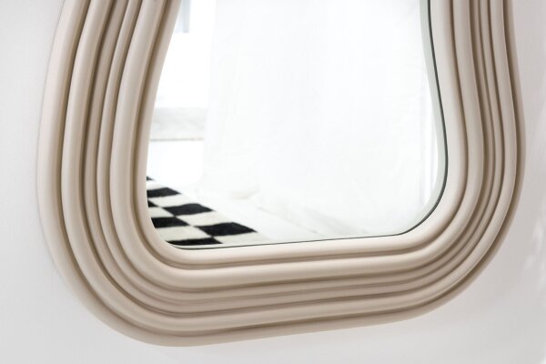 Wandspiegel Modern Greige H: 100 cm asymmetrisches Design