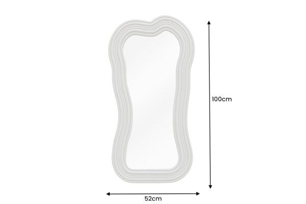 Wandspiegel Modern Greige H: 100 cm asymmetrisches Design
