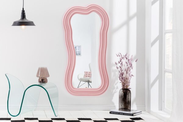 Wand Spiegel Rosa H: 100 cm asymmetrisches Design