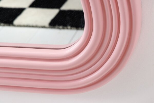 Wand Spiegel Rosa H: 100 cm asymmetrisches Design