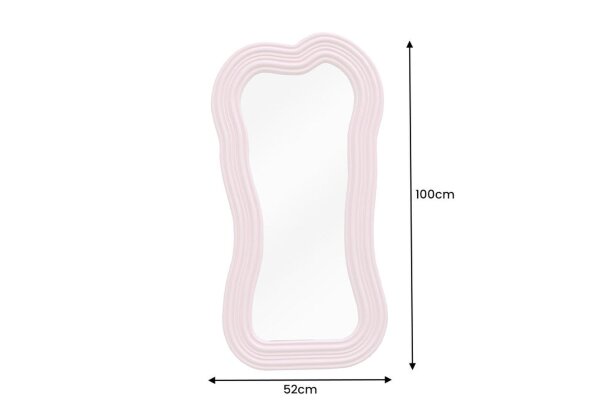 Wand Spiegel Rosa H: 100 cm asymmetrisches Design
