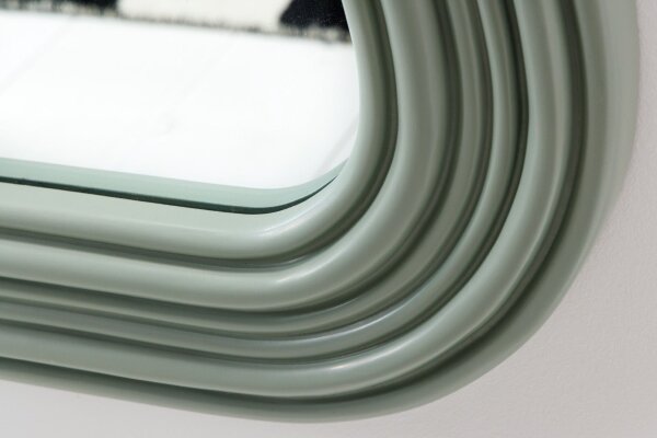 Grand miroir mural H : 100 cm cadre asymétrique vert