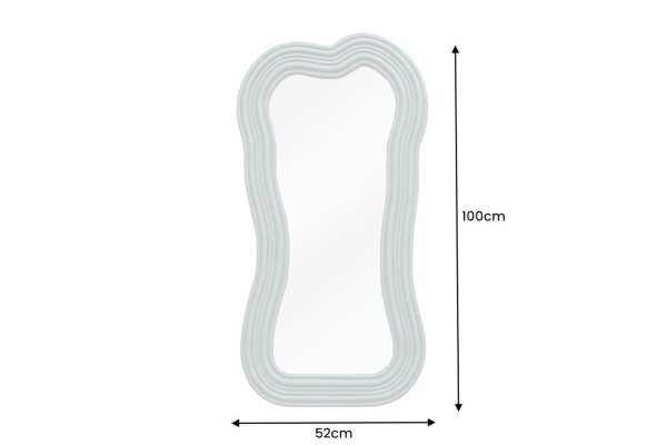 Grand miroir mural H : 100 cm cadre asymétrique vert