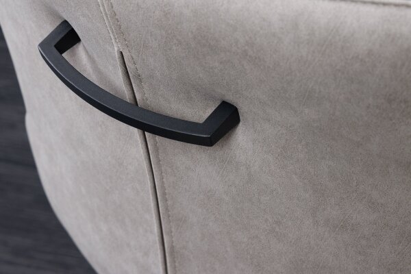 Chaise de bureau Gris Noir en tissu Métal Rétro sans roulettes