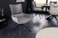 Bürostuhl Stoff Metall Retro ohne Rollen Grau Schwarz