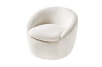 Drehsessel Bouclé Weiß B: 76 cm Teddy Stoff...