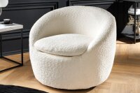 Drehsessel Bouclé Weiß B: 76 cm Teddy Stoff...
