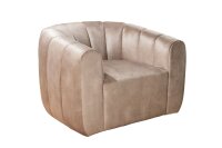 Fauteuil pivotant en velours gris avec accoudoirs design...
