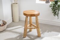 Tabouret en teck naturel L : 30 cm Trépied Campagne