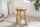 Hocker Teakholz Natur B: 30 cm Dreibein Landhaus
