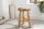 Hocker Teakholz Natur B: 30 cm Dreibein Landhaus