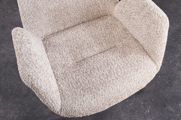 Chaise de salle à manger Bouclé Bois en Beige Naturel Scandinave