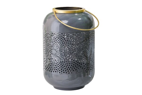 Bougeoir H : 30 cm Travail manuel fer en gris or