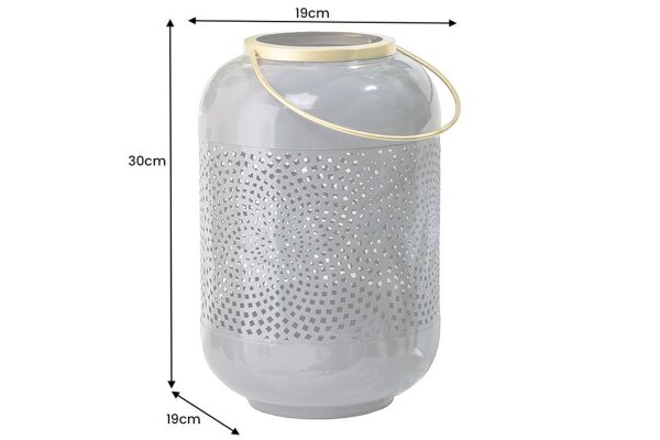 Bougeoir H : 30 cm Travail manuel fer en gris or