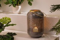 Kerzenhalter H: 30 cm Handarbeit Eisen in Grau Gold