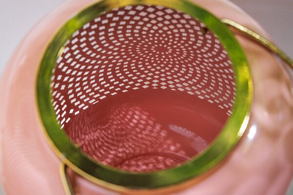 Lanterne pour bougies H : 30 cm Rose Or en fer