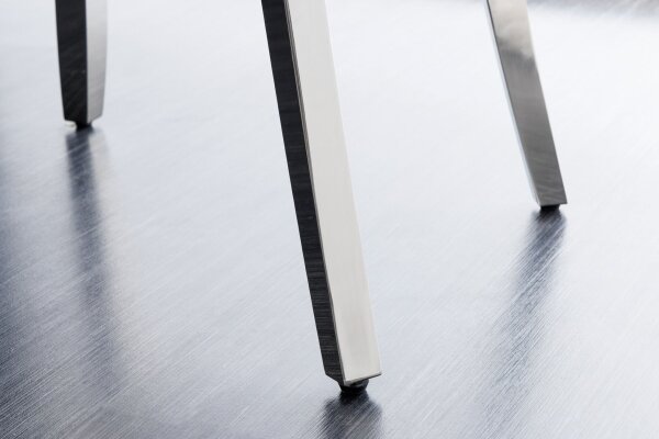 Tabouret de bar velours acier inoxydable bleu argent Chesterfield