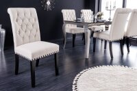 Chaise de salle à manger Beige Noir Tissu...