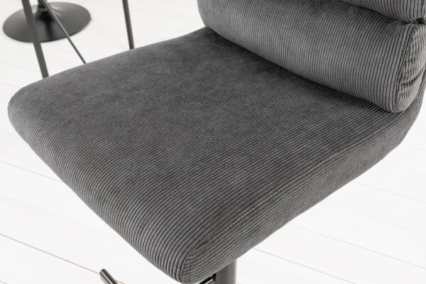 Chaise de bar réglable en hauteur Cordon Métal Gris Noir pivotant