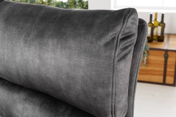 Tabouret de bar réglable en hauteur pivotant velours gris noir