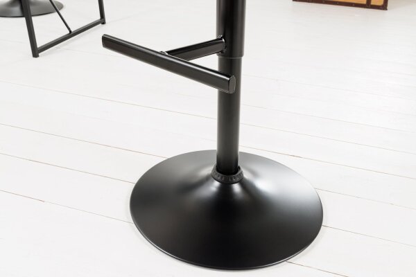 Tabouret de bar réglable en hauteur pivotant velours gris noir
