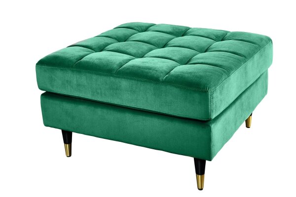 Sitzhocker Samt Grün B: 80 cm Retro Design SOPHIA