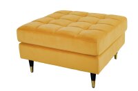 Polsterhocker Gelb B: 80 cm Ziersteppung Retro Samt