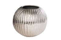 Dekovase rund Ø 24 cm in Silber Handarbeit...