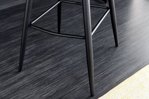 Tresenstuhl Samt Metall in Grau Schwarz Retro mit Lehne