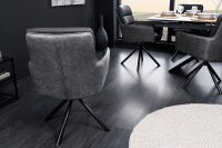 Bürostuhl Leder Stoff Metall drehbar Anthrazit Schwarz