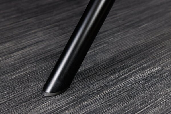 Bürostuhl Taupe Schwarz aus Leder Stoff Metall ohne Rollen